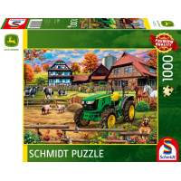 SCHMIDT Puzzle Farma s traktorem: John Deere 5050E 1000 dílků