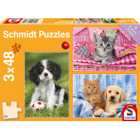 SCHMIDT Puzzle Moje oblíbená zvířátka 3x48 dílků