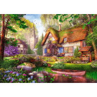 TREFL Puzzle Premium Plus Tea Time: Dřevěná chata 1000 dílků