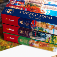 TREFL Puzzle Premium Plus Tea Time: Dřevěná chata 1000 dílků