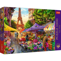 TREFL Puzzle Premium Plus Tea Time: Květinový trh 1000 dílků