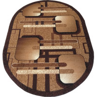 Kusový oválný koberec ALPHA Slide - hnědý