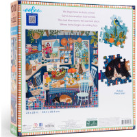 EEBOO Čtvercové puzzle Modrá kuchyň 1000 dílků
