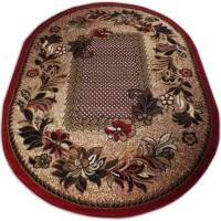Kusový oválný koberec ALPHA Flower - červený