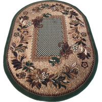 Kusový oválný koberec ALPHA Flower - zelený