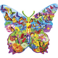 MASTERPIECES Obrysové puzzle Motýlí překvapení 1000 dílků