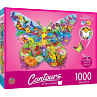 MASTERPIECES Obrysové puzzle Motýlí překvapení 1000 dílků