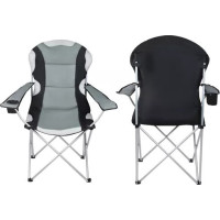 Skládací rybářská židle - černá/šedá