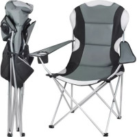 Skládací rybářská židle - černá/šedá