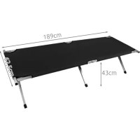 Skládací kempingová postel - 189 x 70 cm - černá