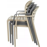 Zahradní plastová židle STRIP - béžová