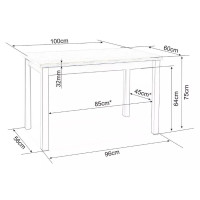 Jídelní stůl ANYA 100x60 - dub wotan/bílý mat