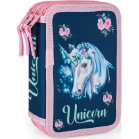 OXYBAG Školní penál třípatrový Unicorn 1