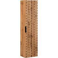 Koupelnová závěsná skříňka HEXA - dub wotan - vysoká