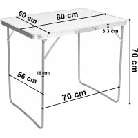 Kempingový stůl CORN 80x60 cm - bílý