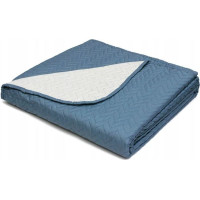 Oboustranný přehoz na postel MERINO 220x240 cm - krémový/modrý