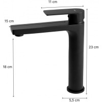 Umyvadlová baterie LENKA - vysoká - černá matná