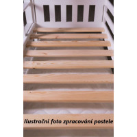 Dětská Montessori postel z masivu borovice BETTY - 200x90 cm - BÍLÁ
