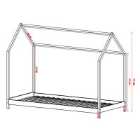 Dětská domečková postel z masivu borovice LUCIE - 200x90 cm - BÍLÁ