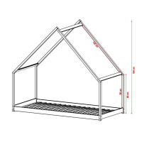 Dětská domečková postel z masivu borovice ROMAN - 200x90 cm - PŘÍRODNÍ