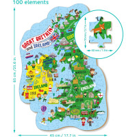 DODO Puzzle Mapa Velké Británie a Severního Irska 100 dílků