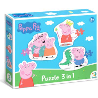 DODO Puzzle Prasátko Peppa: Rodina 3v1 (2,3,4 dílků)