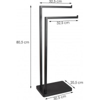 Stojan na ručníky ROOKI - 2 ramenný - černý