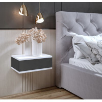 Noční stolek LOFT - bílý/grafitový