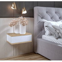 Noční stolek LOFT - dub craft zlatý/bílý