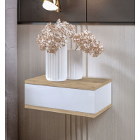 Noční stolek LOFT - dub craft zlatý/bílý