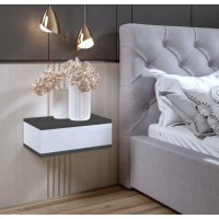 Noční stolek LOFT - grafitový/bílý