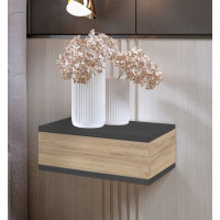 Noční stolek LOFT - grafitový/dub craft zlatý