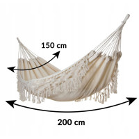 Houpací síť MIDAS 200x150 cm - šedá