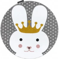 Dětský kusový koberec Petit Bunny grey kulatý