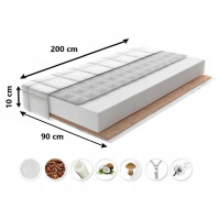 Dětská matrace MAX RELAX COMFORT 200x90x10 cm - kokos/pěna/pohanka