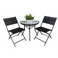 Balkonová skládací židle LOBOS - černá