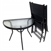 Balkonová skládací židle LOBOS - černá