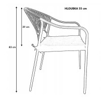 Zahradní židle PORTO - tmavě šedá