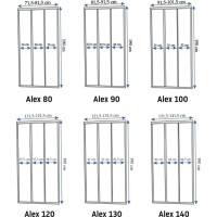 Sprchové dveře Rea ALEX 100 cm - broušené zlaté