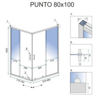 Sprchový kout Rea PUNTO 80x100 cm - zlatý