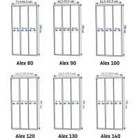 Sprchové dveře Rea ALEX 120 cm - broušené zlaté