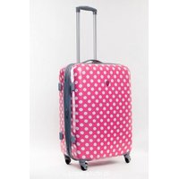 Moderní cestovní kufry PUNTÍKY - růžové