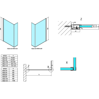 Polysan MODULAR SHOWER stěna k instalaci na zeď, pro připojení pevného panelu, 1000 mm MS2A-100