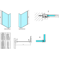 Polysan MODULAR SHOWER stěna k instalaci na zeď, pro připojení pevného panelu, 900 mm MS2A-90