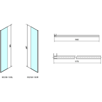 Polysan MODULAR SHOWER pevný panel k instalaci na stěnu modulu MS2, 1000 mm, levý MS2B-100L