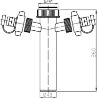Bruckner Dřezová odtoková trubka 6/4", 2x pračková odbočka, DN40, bílá 155.136.0