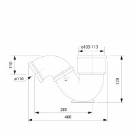 Aqualine Násuvný sifon, DN110mm TU588