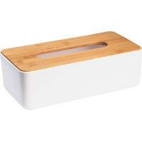 Aqualine SNOW zásobník na papírové kapesníky 262x90x132mm, bílá/bambus 3763