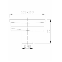 Bruckner Podlahová vpust 103x103 přímá, DN40, mřížka nerez lesk 183.053.0