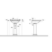 Kerasan WALDORF universální keramický sloup k umyvadlům 60, 80 cm, bílá 417001